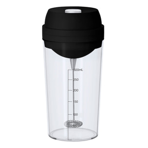 Vaso mezclador de 300 ml de capacidad. Con mezclador eléctrico en tapadera. Con dos velocidades y tapa ajustable. Incluye escala de medidas en el lateral.