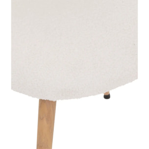 Chaise "Slano" pieds imitation hêtre bouclette blanc