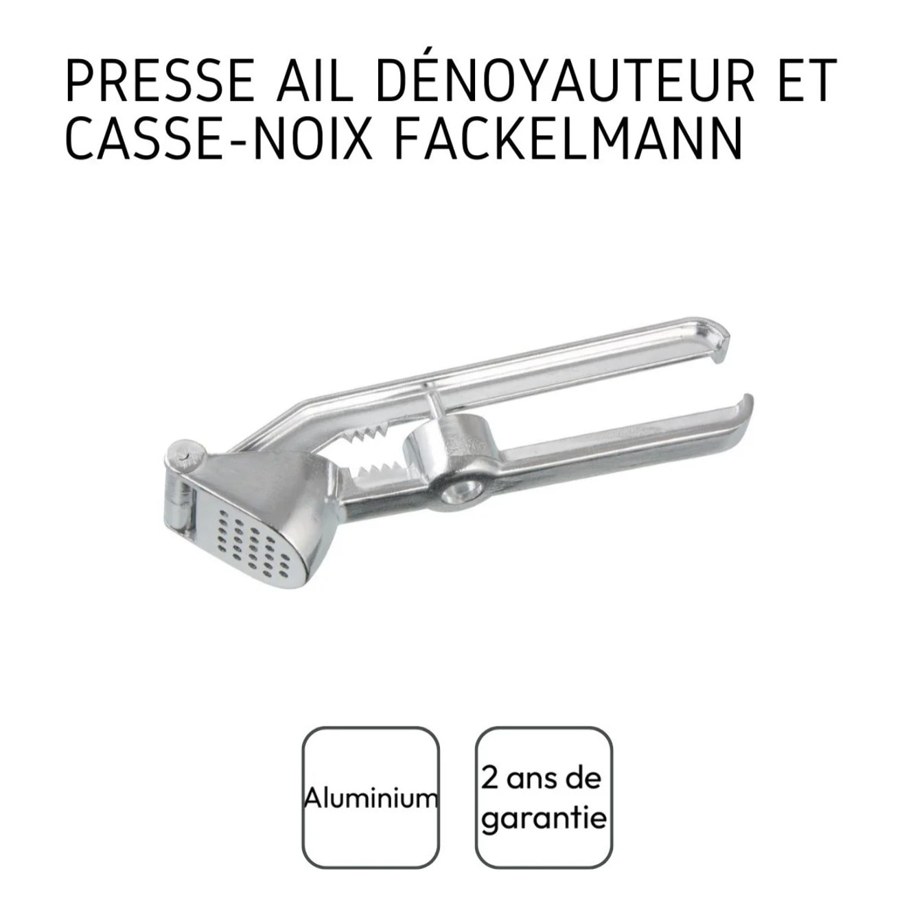 Presse-ail 3 en 1, dénoyauteur, casse-noix, presse-ail Fackelmann