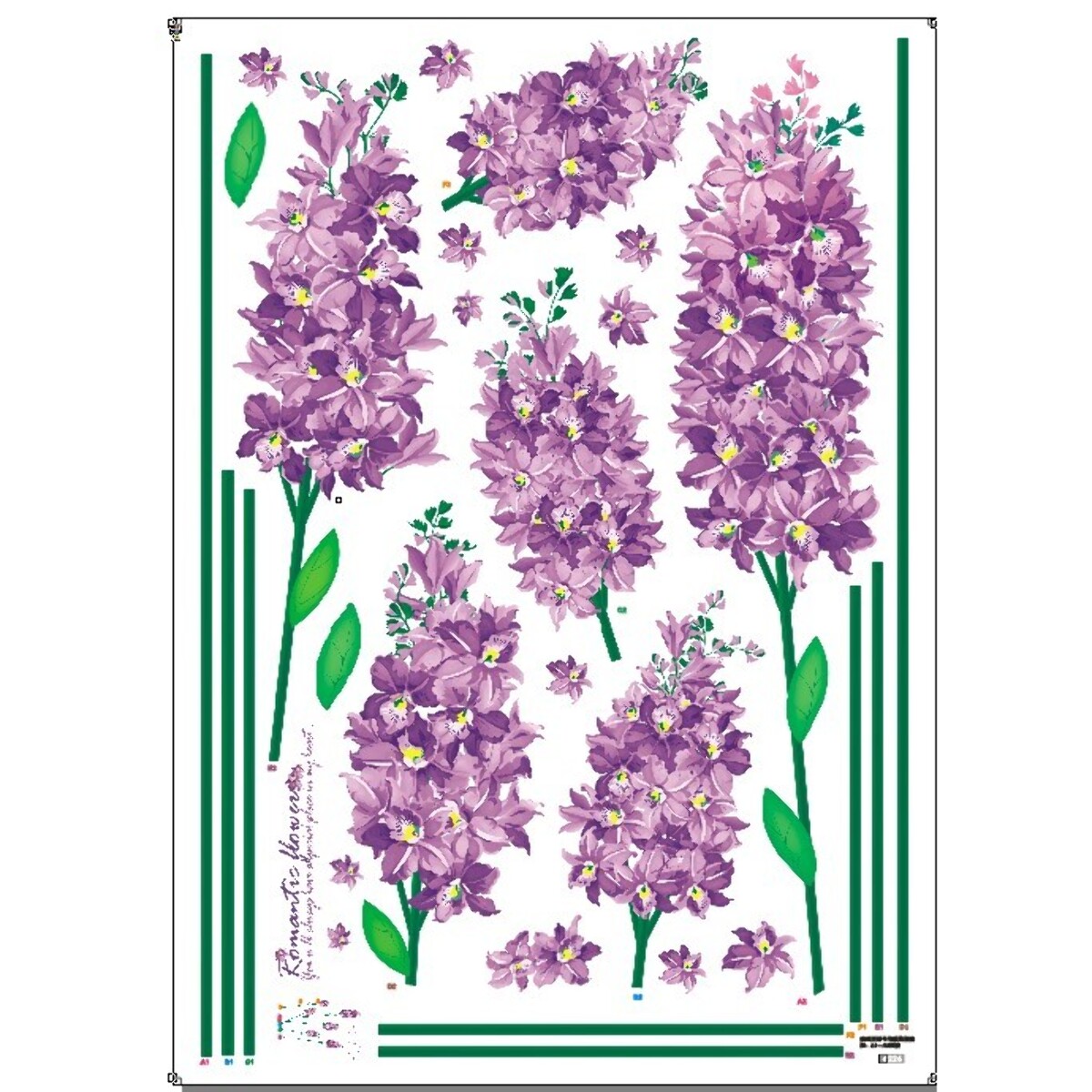 Stickers Muraux décoration adhésifs fleur Iris violettes