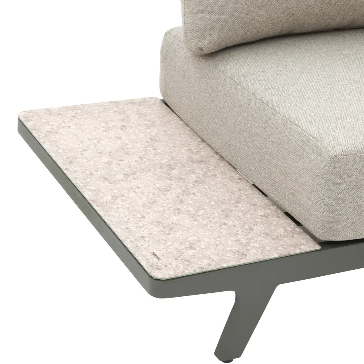 Salon de jardin "Pulpy" vert laurier 7 places en aluminium et polyester