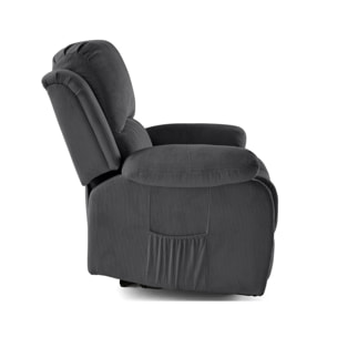 Armand - fauteuil relax électrique en velours côtelé - Gris