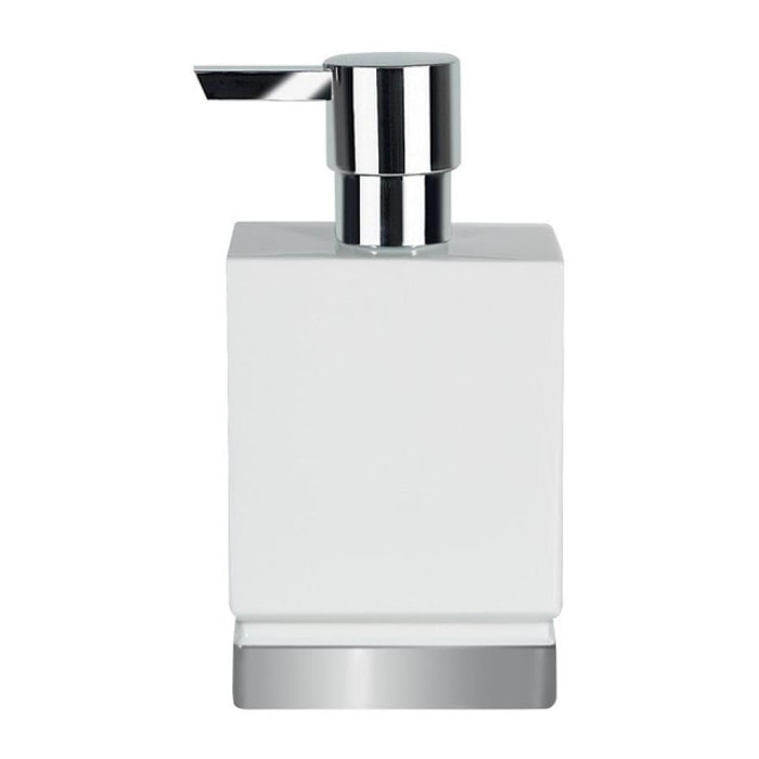 Distributeur de savon Porcelaine ROMA Blanc & Argent Spirella