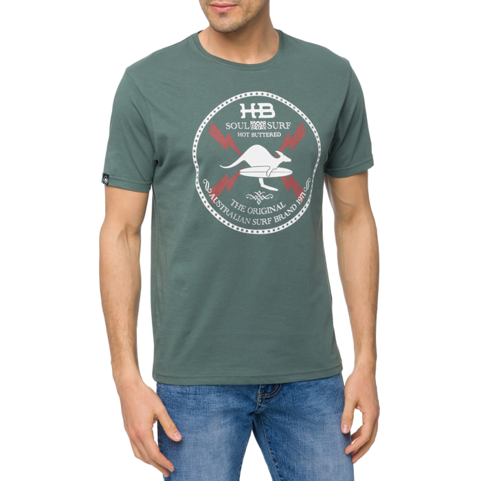 T-shirt in cotone 150 gr Hot Buttered Soulsurf Colore Verde Matcha.