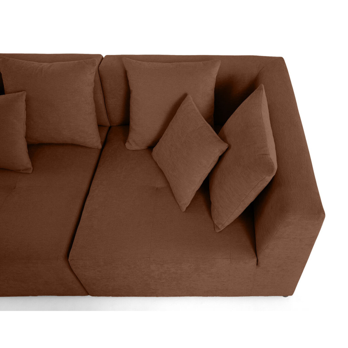 Amalfi - canapé modulable d'angle réversible - 5 places - en tissu - Terracotta