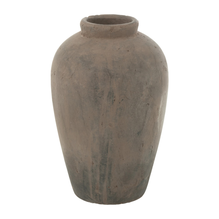 J-Line Vase Pot Maru Argile Marron/Noir Small