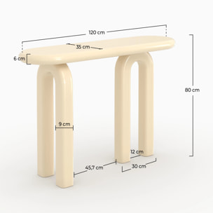 Console laquée blanche en MDF, 120 cm - Opale