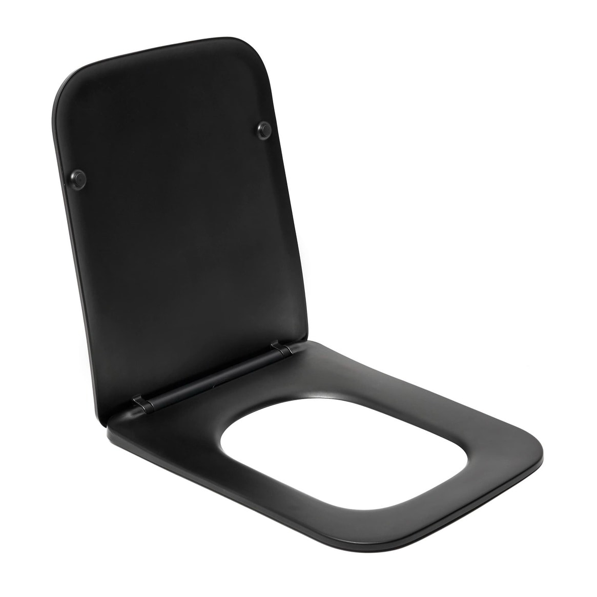 Infinitio Abattant de WC rectangulaire, Avec frein de chute, Noir (SATINFP12BKM)