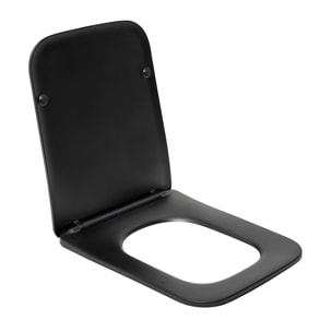 Infinitio Abattant de WC rectangulaire, Avec frein de chute, Noir (SATINFP12BKM)