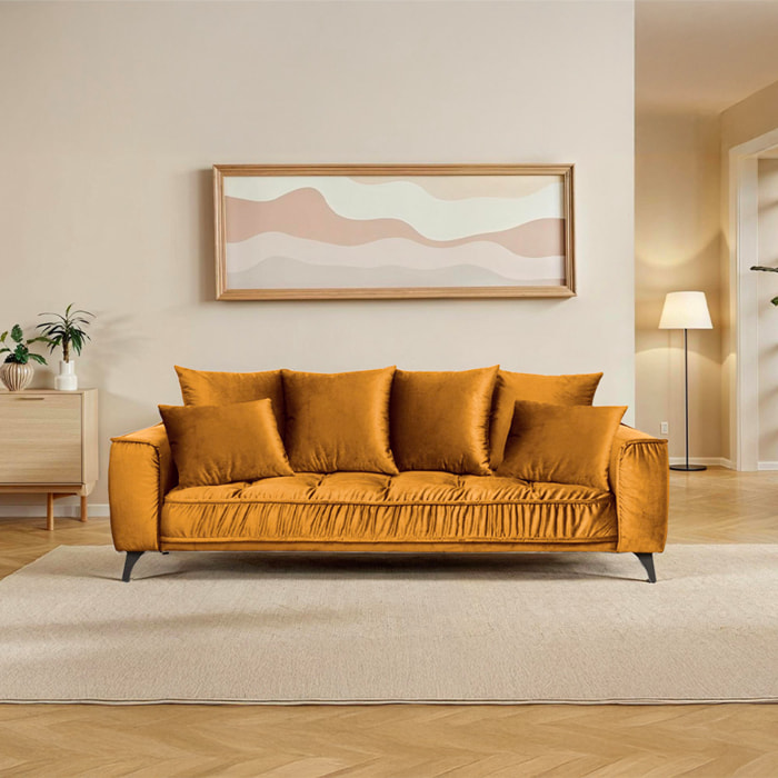 Canapé Velours Droit Altamo - 3 Places