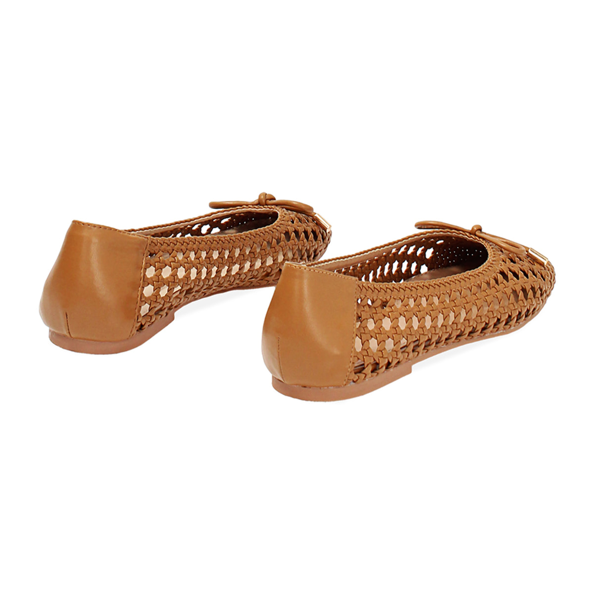 Bailarinas cognac trenzadas para mujer