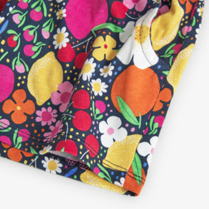 Bermudas estampadas con frutas de color fucsia, Bermudas