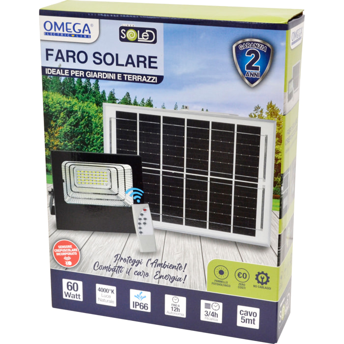 OMEGA Floodlight ad Energia Solare 60W