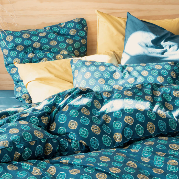 Taie d'oreiller percale de coton lavé, VOYAGE ETHNIQUE