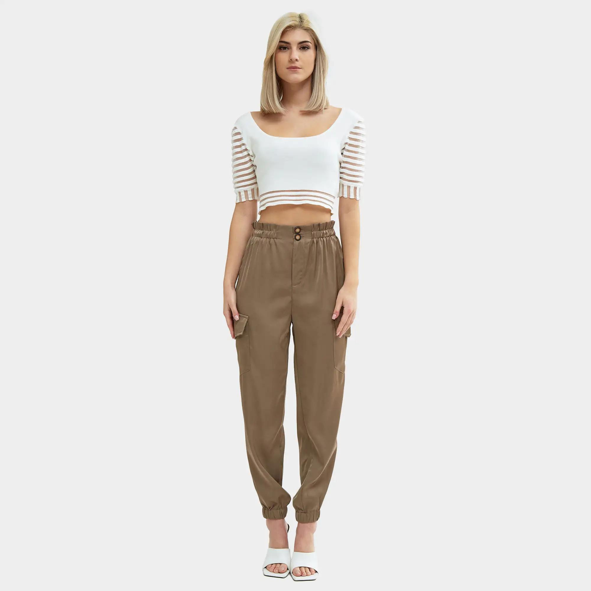 PULL CROPPED GIROCOLLO CON MANICHE CORTE