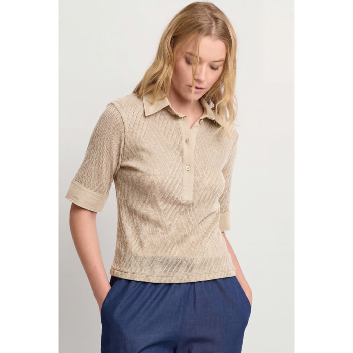 Kocca - Blusa con colletto a vela Donna, Tinta unita, Colletto di camicia