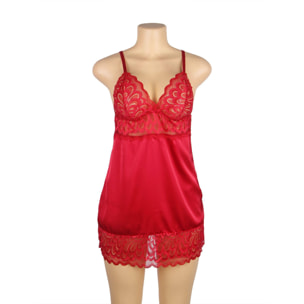 Babydoll rojo con encaje