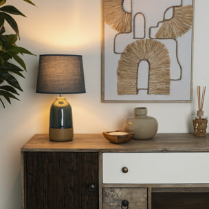 Lampe "Pietra" bleu et terre cuite - céramique H43 cm
