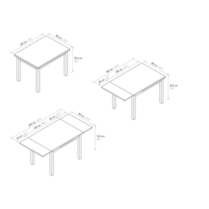 Tavolo POSITANO in legno effetto rovere e gambe antracite, allungabile 140x80 cm - 220x80 cm