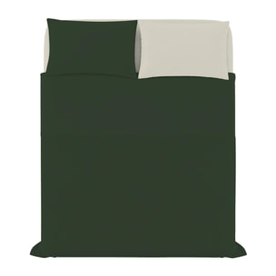 COMPLETO LETTO NATURAL COLOUR MADE IN ITALY COTONE - VERDE OLIVA/PANNA MATRIMONIALE