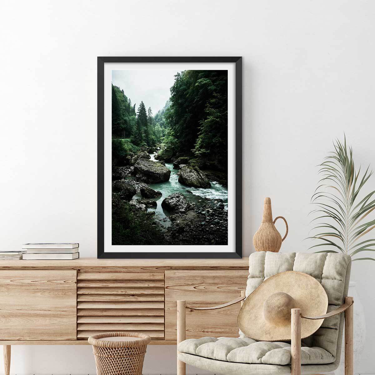 Affiche paysage riviere en montagne Affiche seule