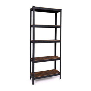 Etagère charge lourde 180cm - Bois aspect vieilli / Noir