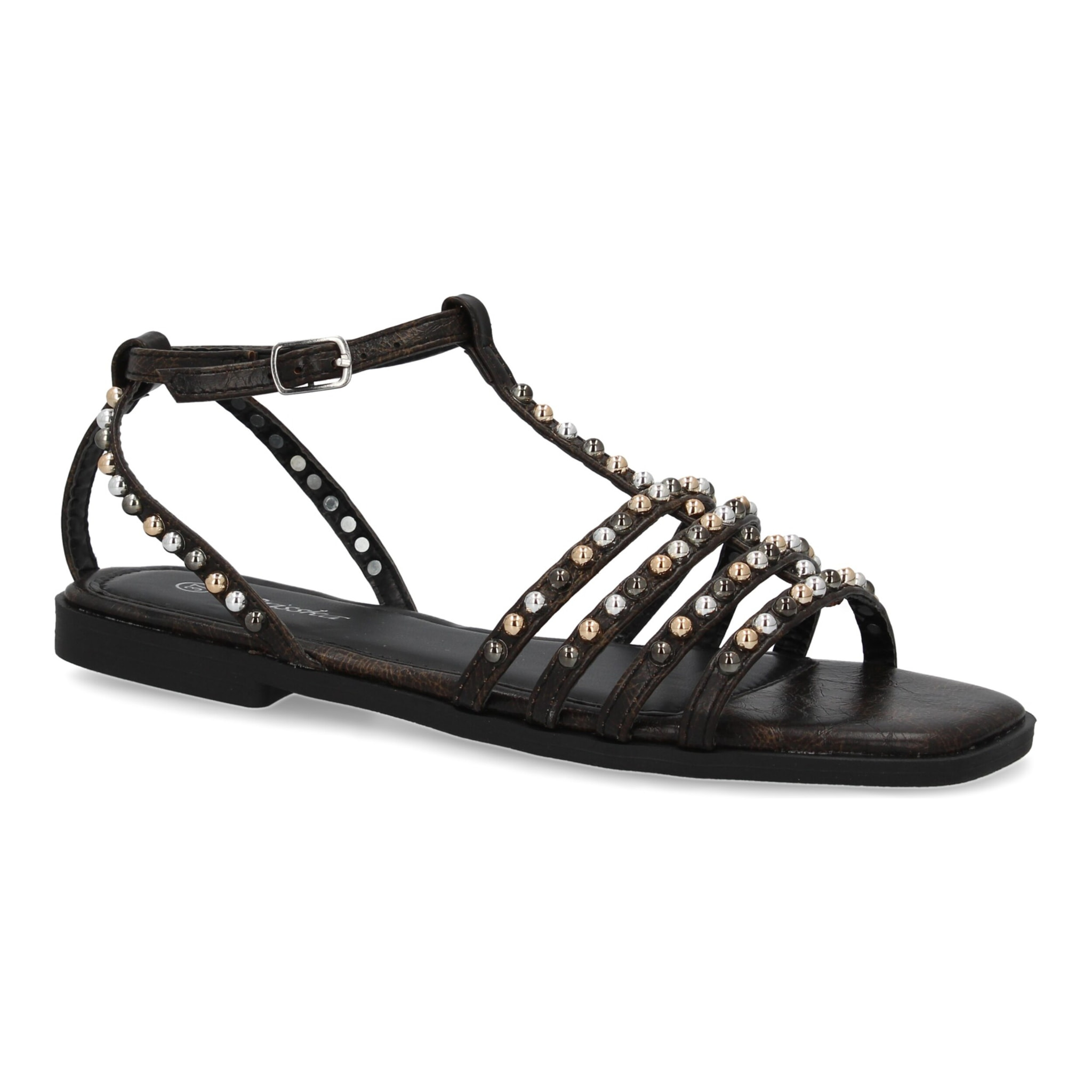 Sandalias planas de mujer, comodas y elegantes, diseño moderno con adornos brillantes