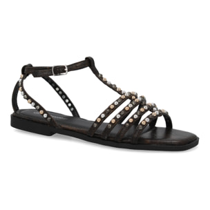 Sandalias planas de mujer, comodas y elegantes, diseño moderno con adornos brillantes