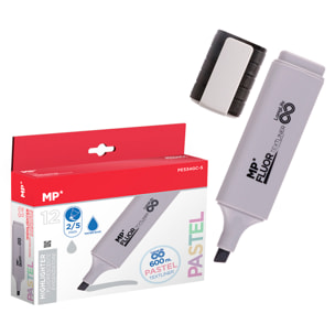 PACK 12 MARCADORES LONG LIFE PASTEL GRIS