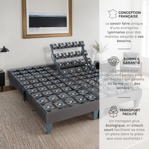 Sommier Électrique Mondor à Plots, 5 Plans de Couchage, Fermeté Réglable, Soutien Personnalisé, relevage motorisé