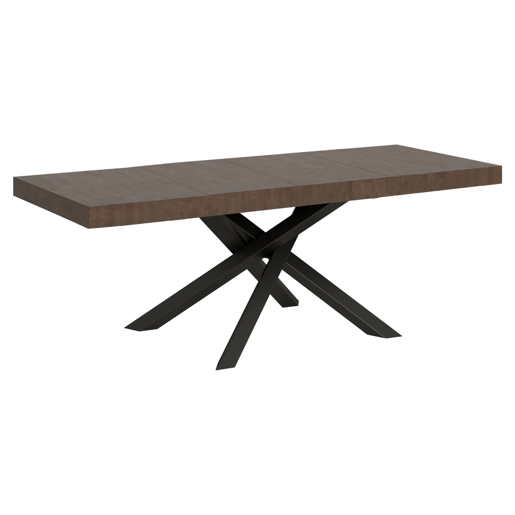 Table extensible 90x180/284 cm Volantis Premium Noyer cadre Anthracite