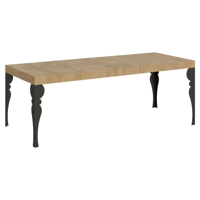 Table extensible 90x160/264 cm Paxon Premium Chêne Nature cadre Anthracite