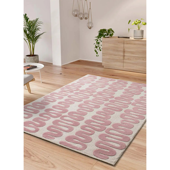 FLASHY Alfombra moderna de pelo corto rosa, varias medidas disponibles.