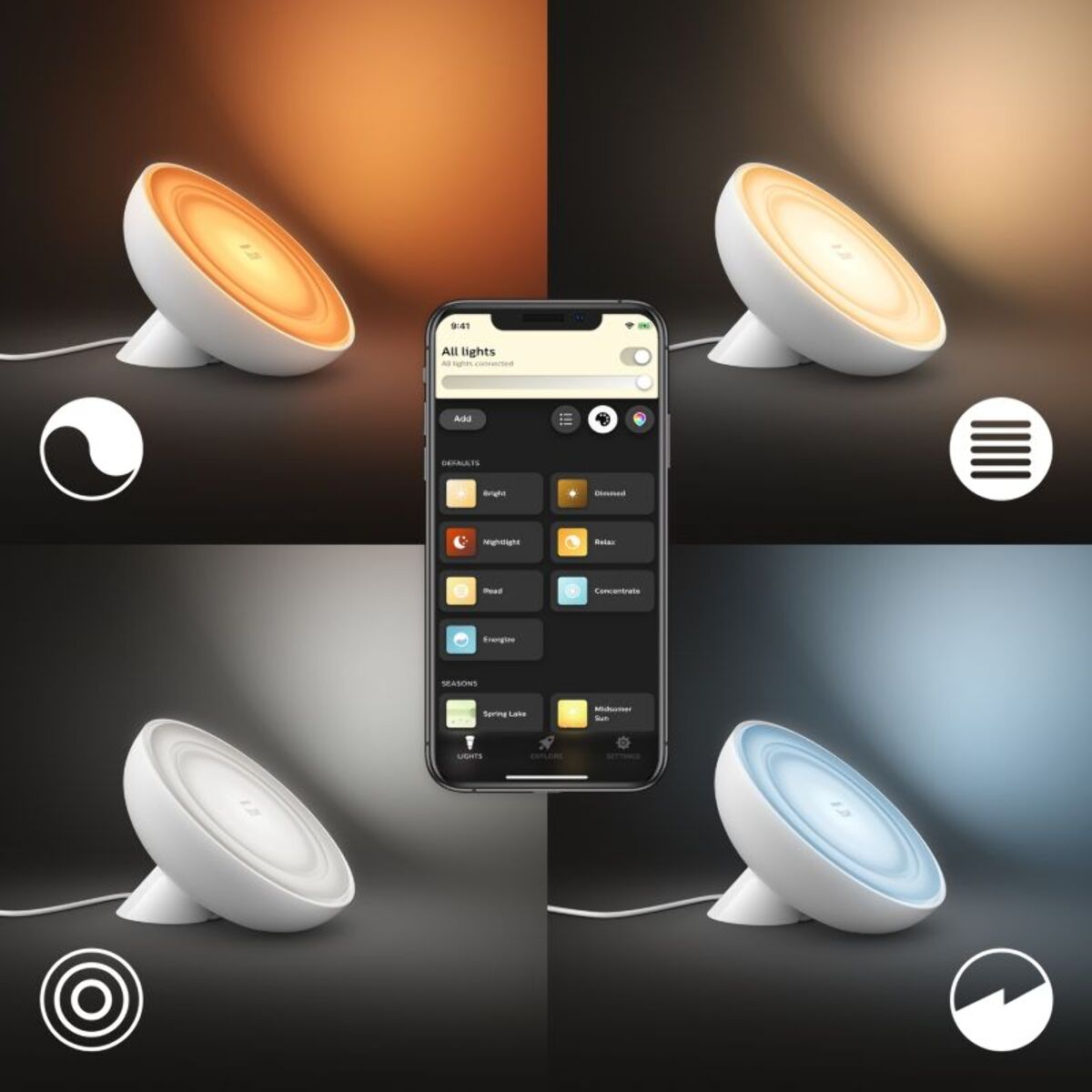 Lampe connectée PHILIPS HUE Bloom White&Color Ambiance