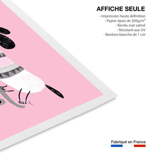 Affiche enfant chien rose  Affiche seule