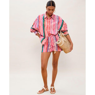 Pantaloncini multicolor con elastico in vita