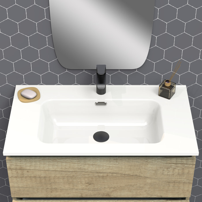 Ensemble de salle de bain IRONA 2C, 80cm, comprend lavabo et miroir