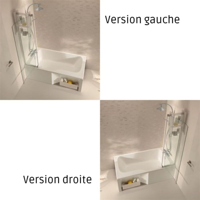 Baignoire antidérapante bain douche Malice blanc mat