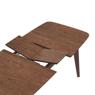 Table rectangulaire 4/6 personnes extensible en bois foncé 150/180 cm - Oman