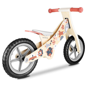 Bicicleta sin pedales COSMO BIKE bici infantil de madera diseño rojo