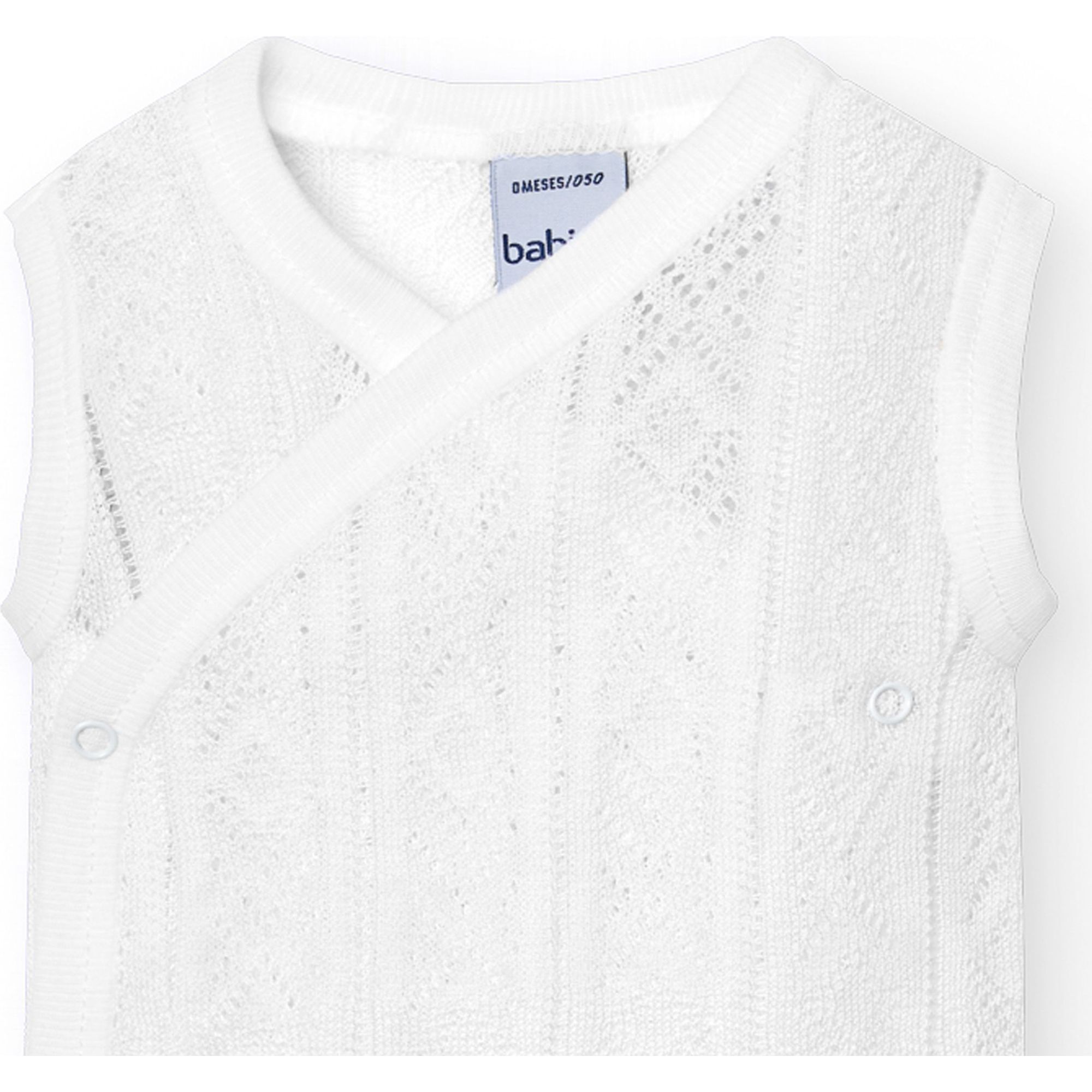 Body cruzado bebé sin mangas perlé