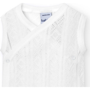 Body cruzado bebé sin mangas perlé