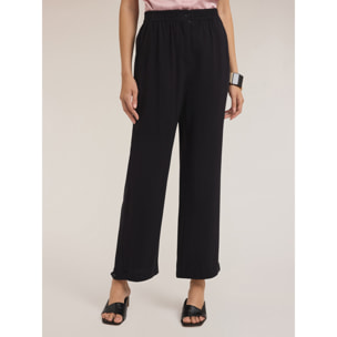 Motivi - Pantalones fluidos con bajo ajustable - Negro