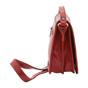 Borsa a tracolla da uomo in vera pelle - Modello False - Made in Italy - 20.0 x 16.5 x 10.0 cm