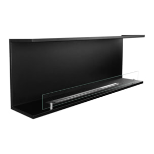 Trevi 120 - Camino a Bioetanolo da Incasso Trifacciale 120x45x24,5 cm con Bruciatore 1,25lt in Acciaio