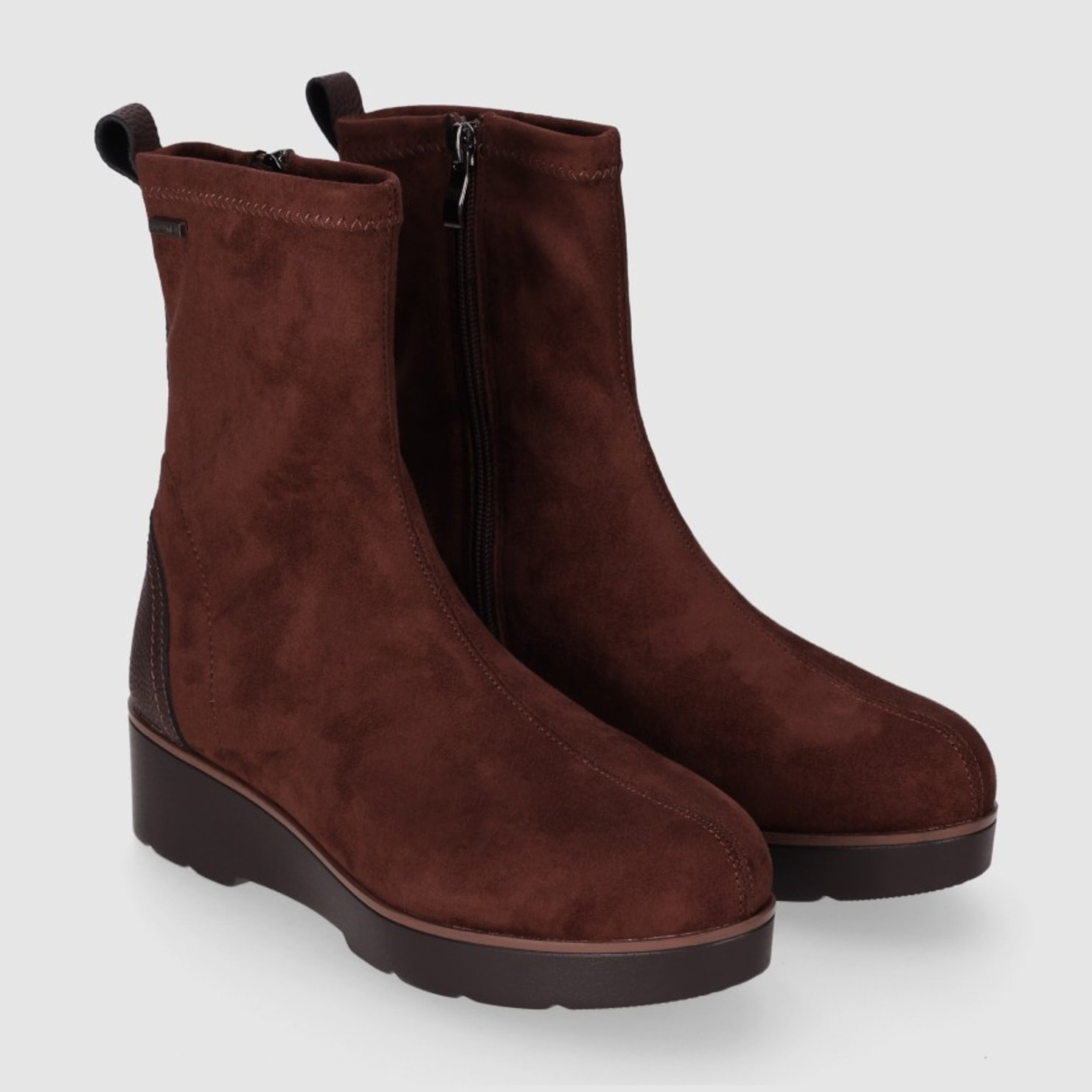 Botines de Tejido - Marron - Tacón: 5 cm