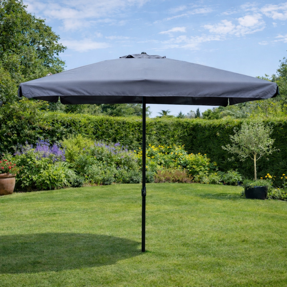Parasol  gris  carré 295 x 295 m PALMIA