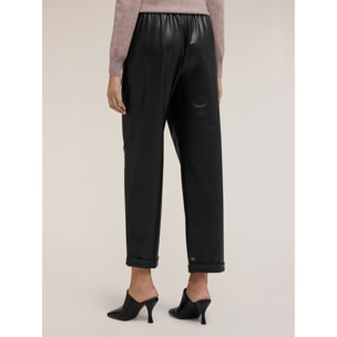 Motivi - Pantaloni joggers in tessuto spalmato - Nero