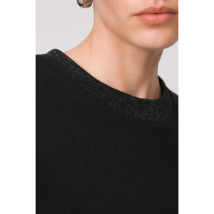 Kocca - Maglia in viscosa con girocollo e dettagli metallizzati Donna