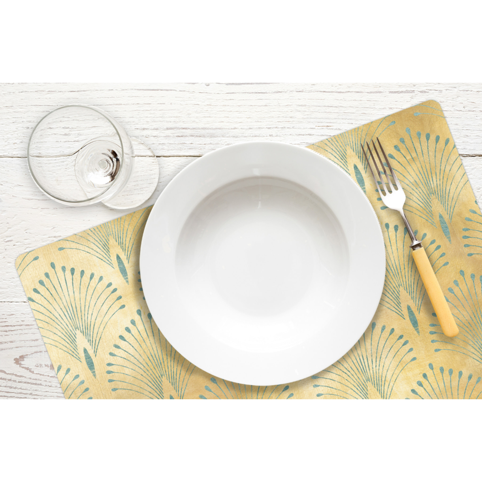 VINILIKO, set de 4 individuales de mesa Akira gold 4u-30x45 cm